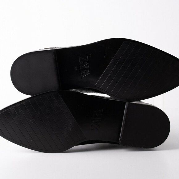 Zara Womens Flat Ankle Boots Sz 6 Eu 36 Snakeskin - Picture 8 of 9